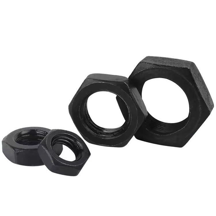 M8M10M12M14M16M20 8.8 grade high strength fine tooth hexagon nut flat thin nut black flat nut  for Machinery & Industrial Assembly
