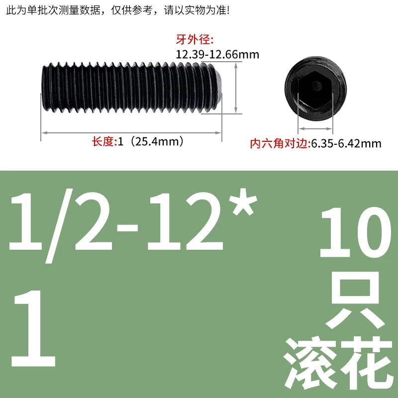 12.9 Grade Imperial Screw | 1/8-44 3/16-24 1/8-40BSW 5/32-32 Concave End Hex Socket Tightening Bolt