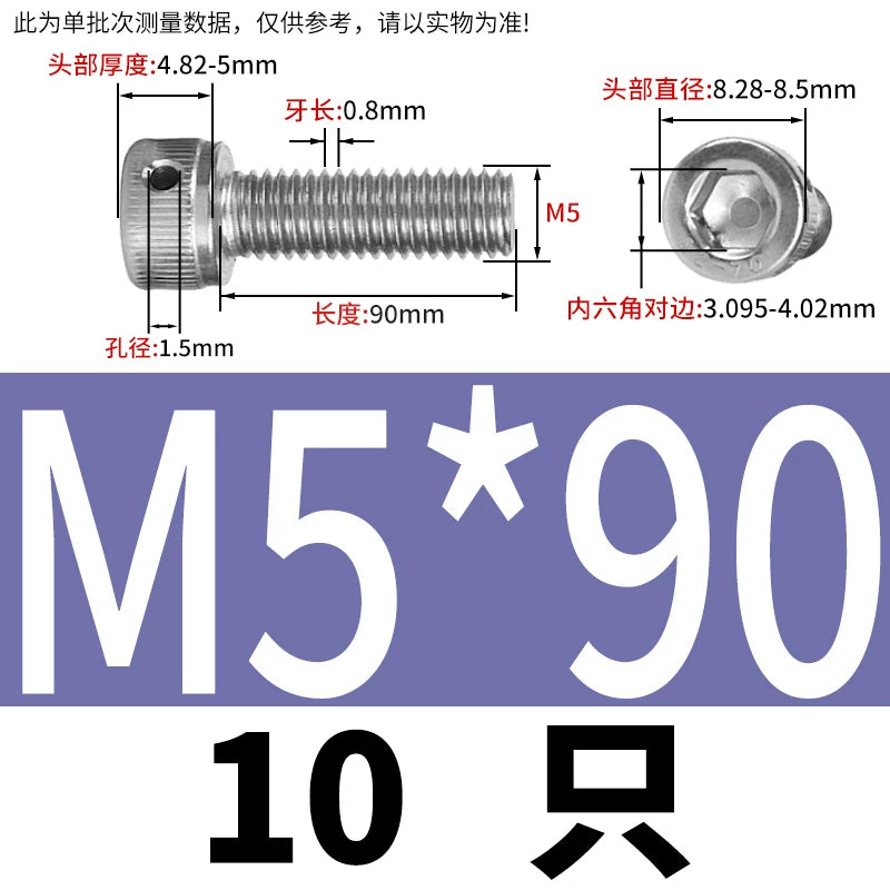 DIN912 Stainless Steel Lead Seal Screw Hex Head Side Hole Anti-Dislodge Fastener