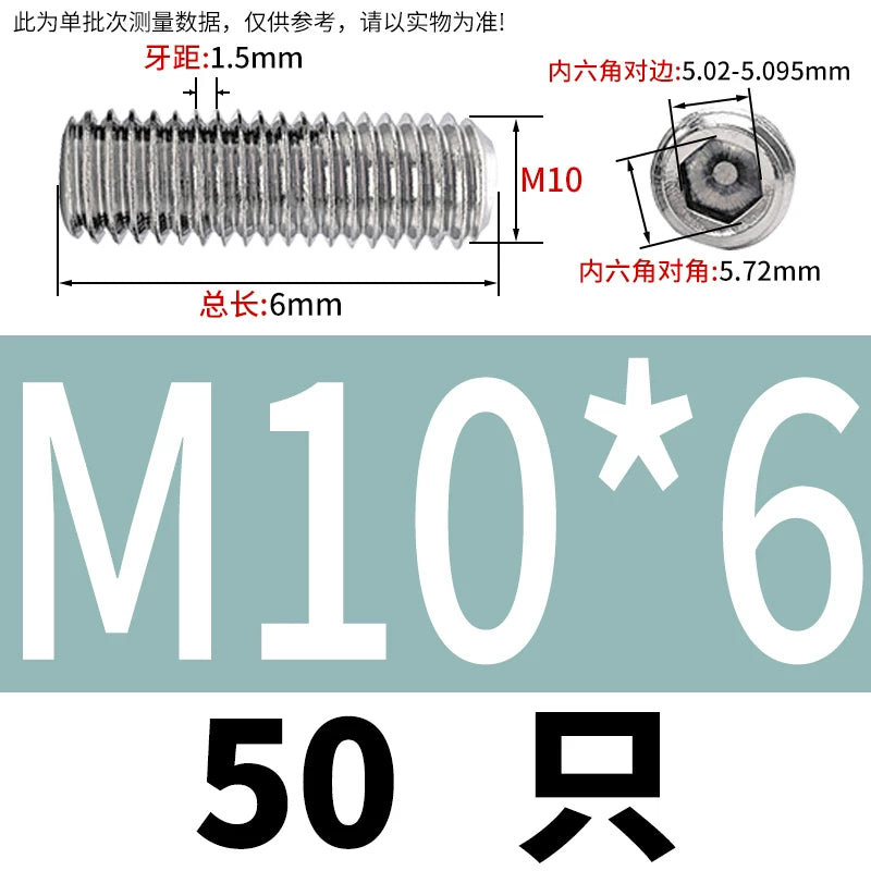 DIN913/GB77 M1.6-M20 Headless Set Screw 304 Stainless Steel Hex Socket Flat End Grub Screw