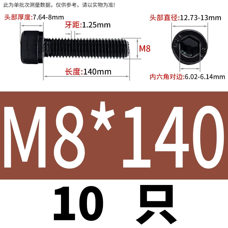 DIN912  M1.4-M16 Grade 12.9 Cup Head Hexagon Screw Full Thread Cylindrical Knurled Head Metric Screw