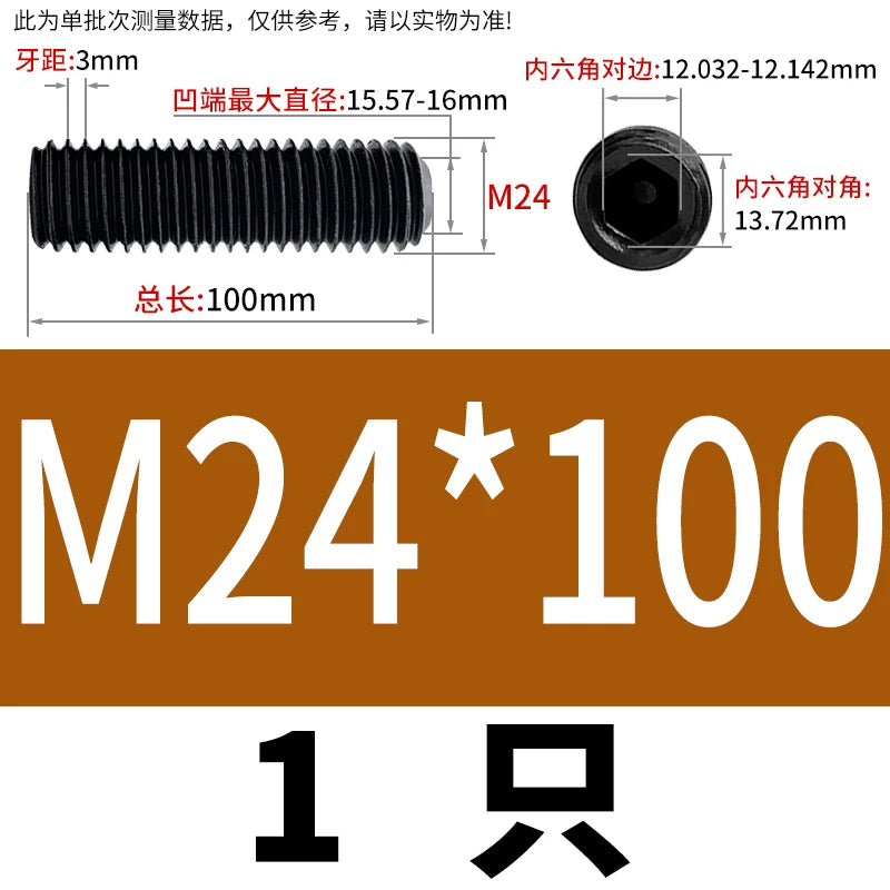 DIN916/GB80 M1.6-M24 Concave End Screw | 12.9 Grade Hex Socket Headless Industrial Set Screw