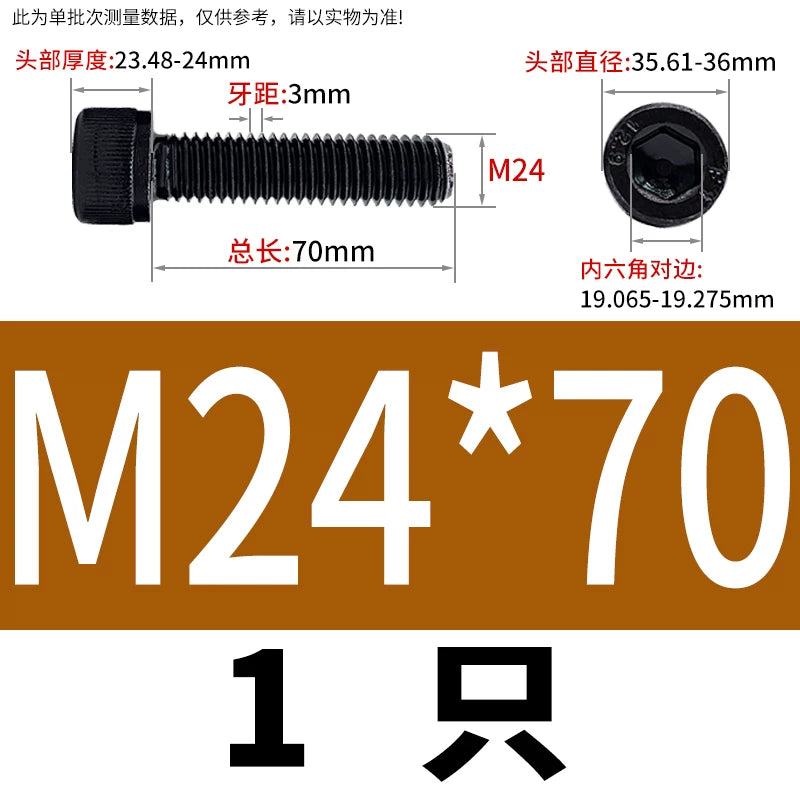 DIN912  M18-M27 Grade 12.9 Machine Screw M18-M27 Knurled Cup Head Hex Socket Full Thread Alloy Steel Fastener