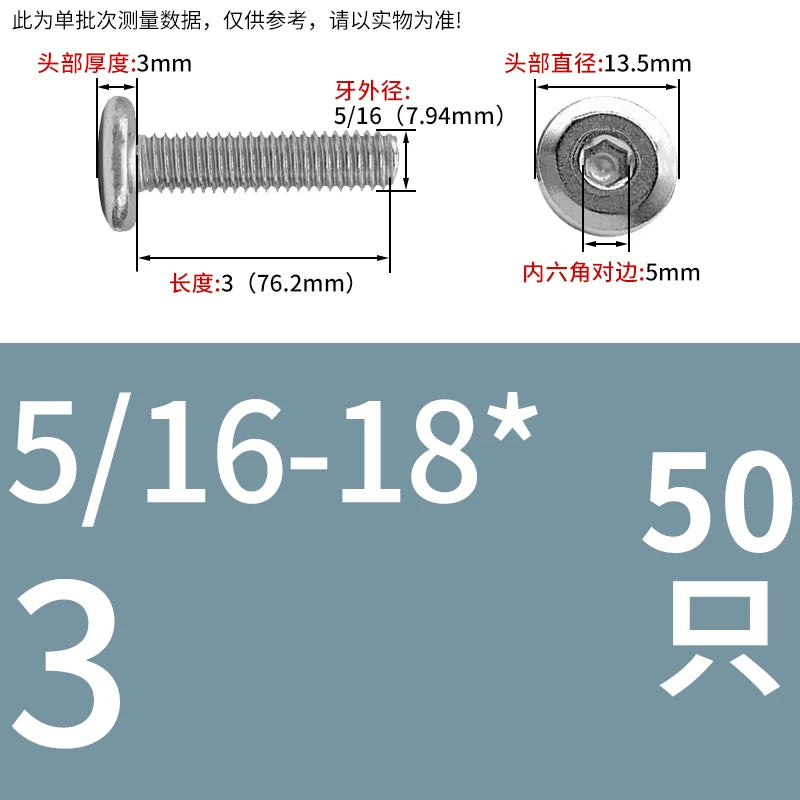 UNC 304 Stainless Steel Screw Nut Set US Imperial Hex Flat Head Chamfer Furniture Pair Lock Splint Fastener