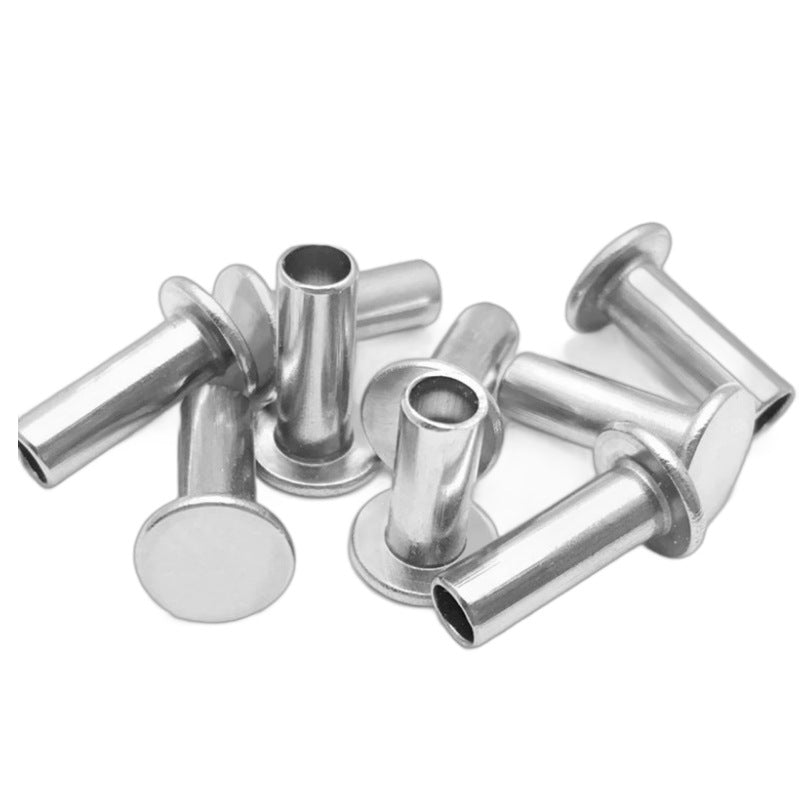 φ 2/φ 3/φ 4  201 Flat Head Semi-Hollow Rivet Stainless Steel Flat He ad Rivet Semi-Hollow Core Hollow Rivet  for Furniture & Leather Assembly