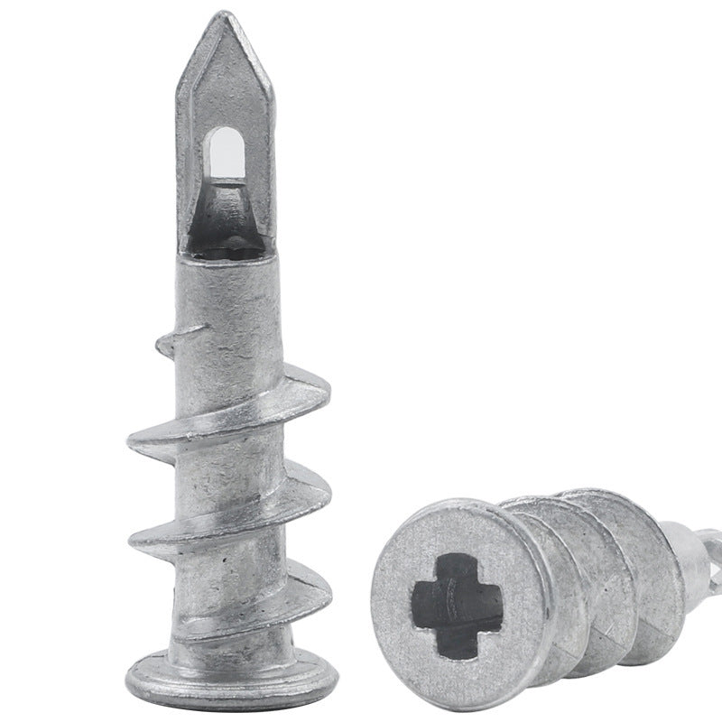 non-punching fast spiral gecko nail 13 Zinc alloy screw-in gypsum board expansion screw triangular crown expansion plug for Home & Wall Mounting