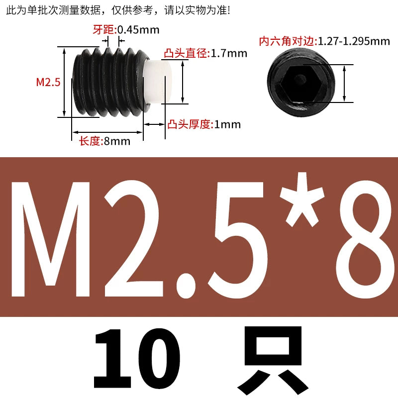 12.9 Black POM/Nylon Screw M2-M10 Buffer Plunger Stop Tightening Machine Bolt