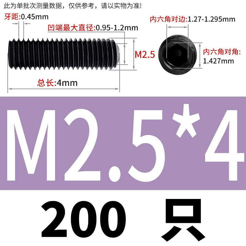 DIN916/GB80 M1.6-M24 Concave End Screw | 12.9 Grade Hex Socket Headless Industrial Set Screw
