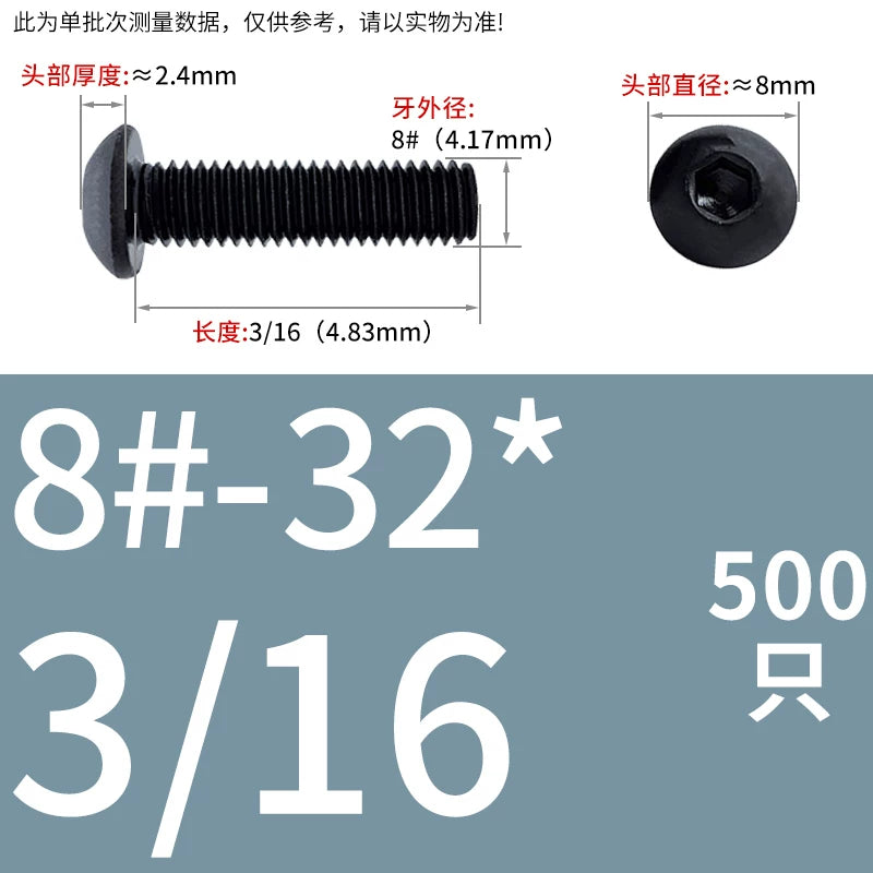 10.9 Grade UNC/UNF/BSW Screw Round Mushroom Cup Head Hex Machine Screw
