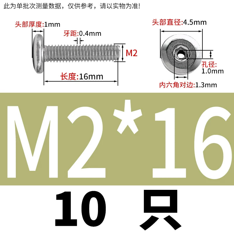 Thin Head Hex Socket Hollow Screws with Chamfered Edge, 304 Stainless Steel Vented Bolts