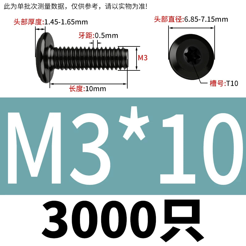 Black Torx Flat Head Furniture Screws & Sleeved Nut Set | 304 Stainless Steel | M3 M4 M5 M6 M8