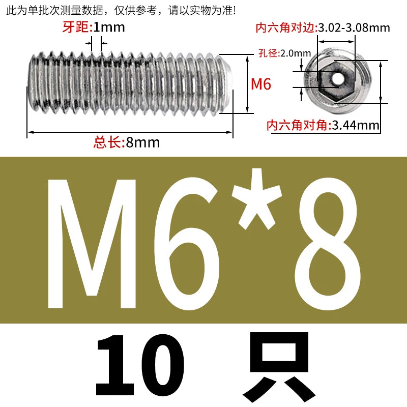 DIN913 Hex Socket Set Screw 304/316 Hollow Perforated Vacuum Exhaust Screw