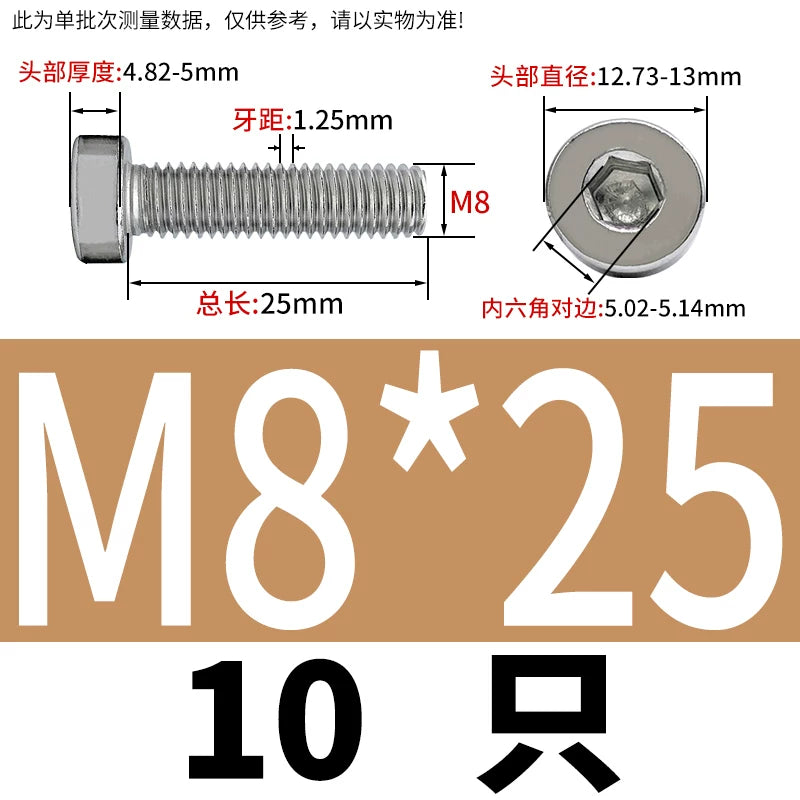 DIN7984 M2-M16 304/316 Stainless Steel Thin Head Allen Screw Low Head Flat Head Allen Bolt