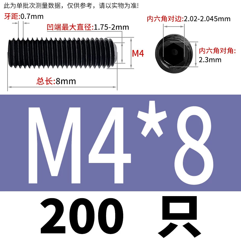 DIN916/GB80 M1.6-M24 Concave End Screw | 12.9 Grade Hex Socket Headless Industrial Set Screw