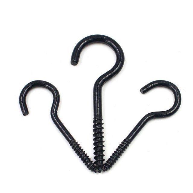 Self-Tapping Sheep Eye Ring Screws Black Question Mark Cup Light Hook Open/Closed Hardware