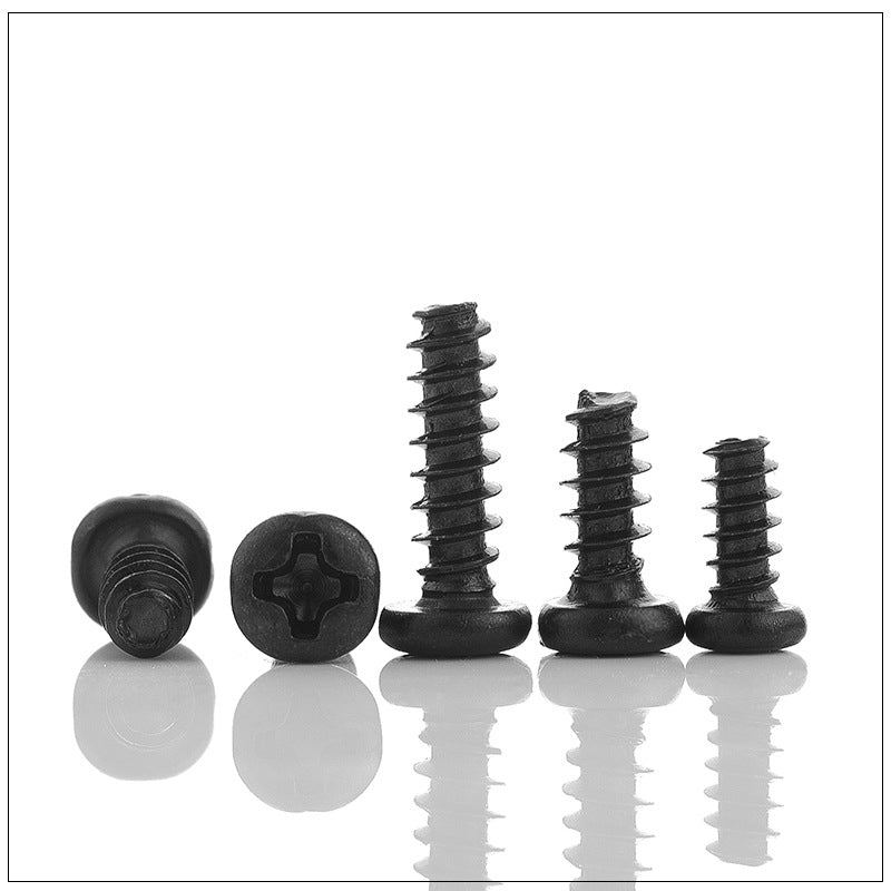 M2/M3/M4  304 Stainless Steel Black Phillips Round Head Flat Tail Self Tapping Screw pan head flat tail self-tapping screw for Electronic & Furniture Assembly