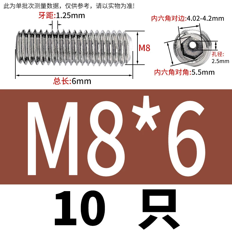 DIN913 Hex Socket Set Screw 304/316 Hollow Perforated Vacuum Exhaust Screw