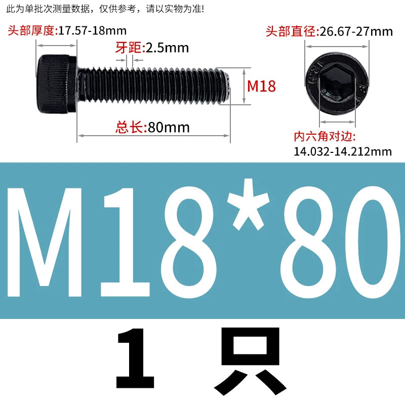 DIN912  M18-M27 Grade 12.9 Machine Screw M18-M27 Knurled Cup Head Hex Socket Full Thread Alloy Steel Fastener