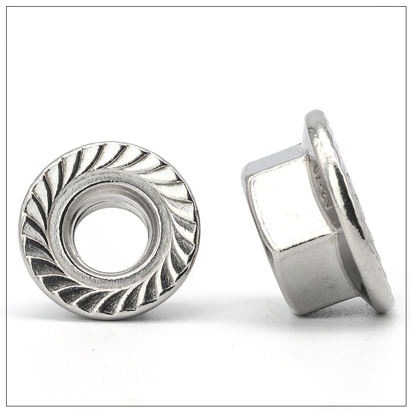 M4 M5 M6 304 Stainless Steel Galvanized Flange Nuts Hex Anti-Skid Flange Nuts with Washer for Industrial Machinery Furniture Assembly Automotive Repair DIY Hardware Fixing