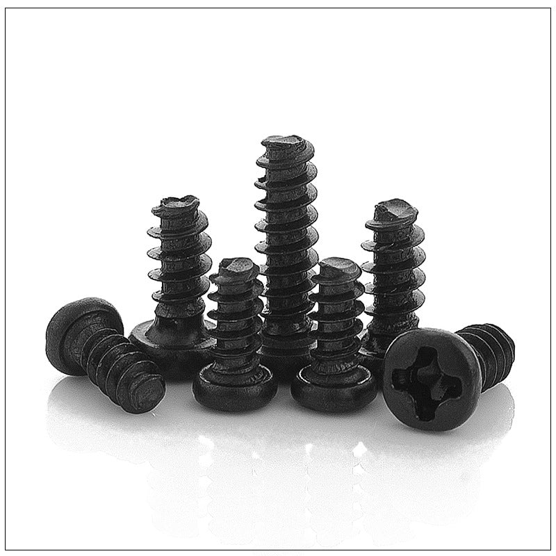 M2/M3/M4  304 Stainless Steel Black Phillips Round Head Flat Tail Self Tapping Screw pan head flat tail self-tapping screw for Electronic & Furniture Assembly