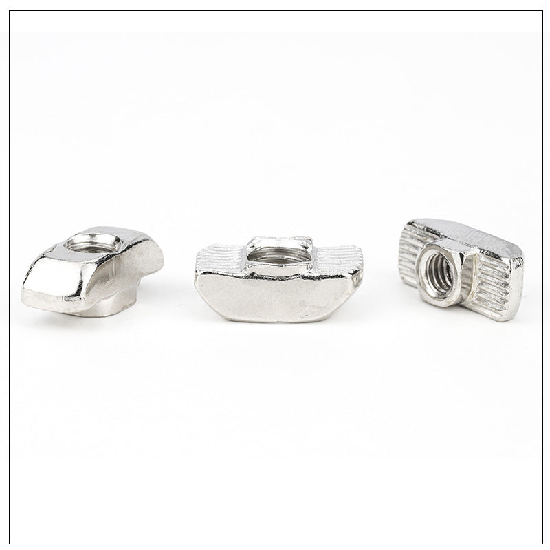 M3M4M5M6M8 European Standard Nickel Plated T-Nuts Hammer Head Boat Nuts for 20/30/40 Aluminum Profile  for Framing & Industrial Assembly