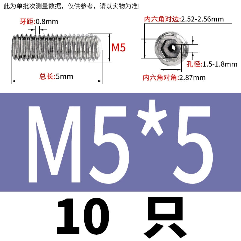 DIN913 Hex Socket Set Screw 304/316 Hollow Perforated Vacuum Exhaust Screw