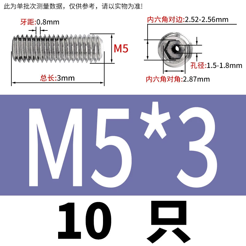 DIN913 Hex Socket Set Screw 304/316 Hollow Perforated Vacuum Exhaust Screw