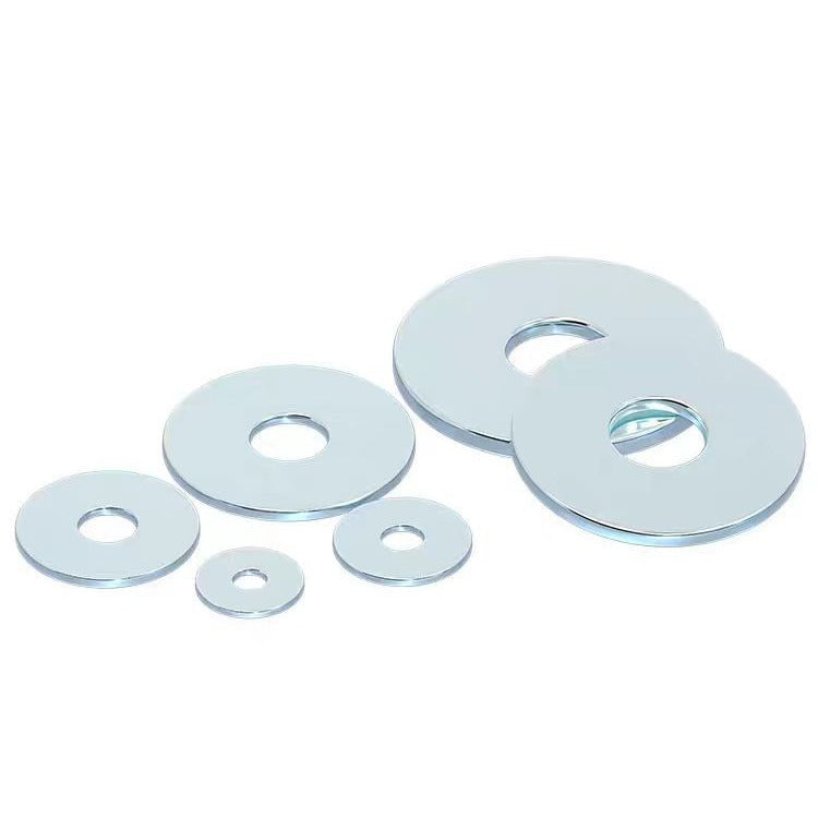 M3-M36 Carbon steel galvanized flat gasket high strength blue white zinc round meson national standard flat washer screw gasket ring  for Industrial & Construction