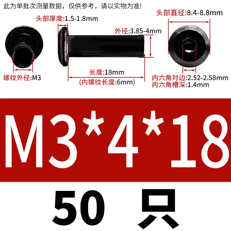 304 Stainless Steel Inner Hexagon Lock Nut Black M2-M10 Slant Flat Head Furniture Splint Nut