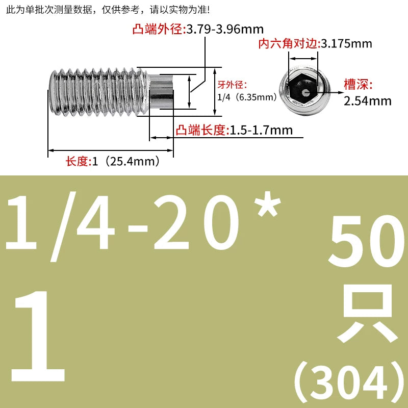 UNF/UNC 304/Copper Screw US Imperial Hex Convex End Stop Coarse & Fine Thread Bolt