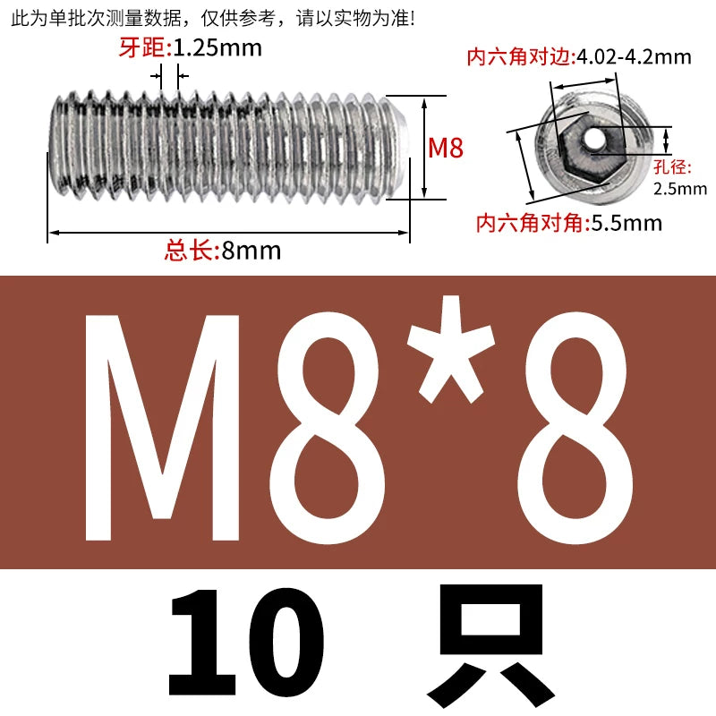 DIN913 Hex Socket Set Screw 304/316 Hollow Perforated Vacuum Exhaust Screw