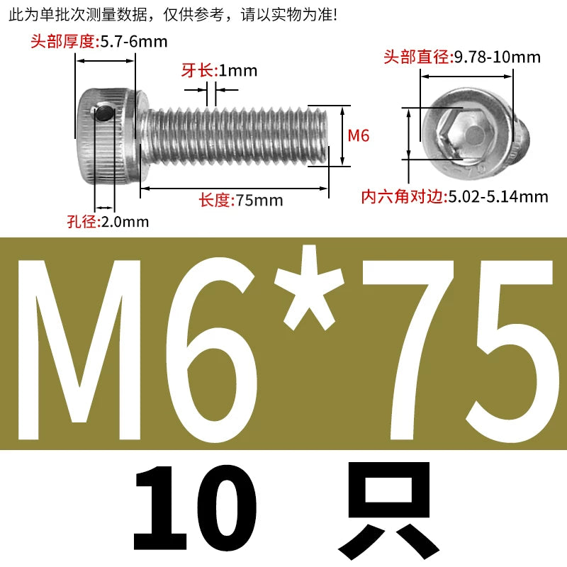 DIN912 Stainless Steel Lead Seal Screw Hex Head Side Hole Anti-Dislodge Fastener