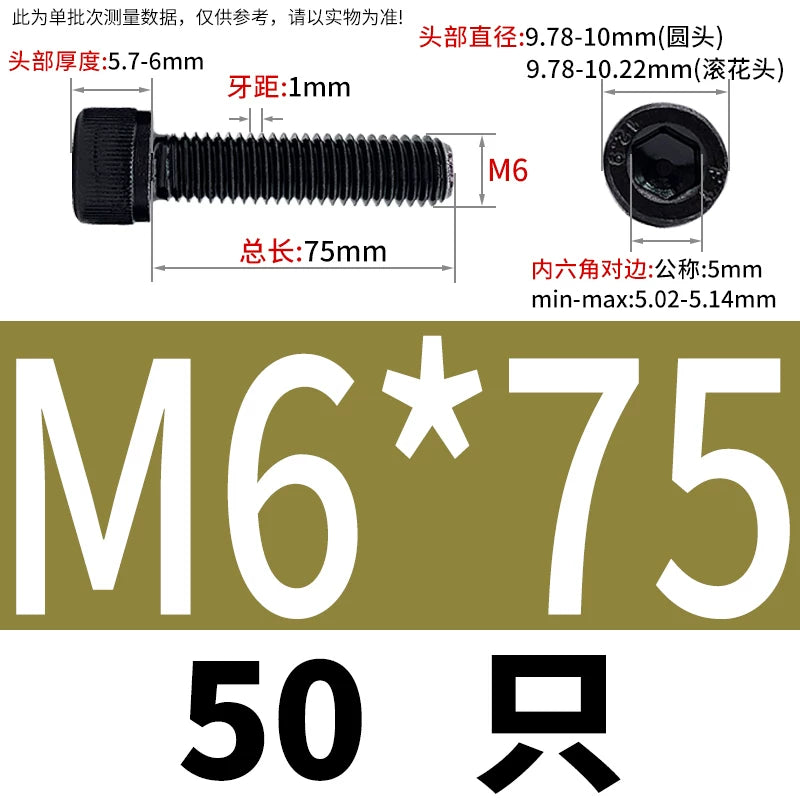 DIN912  M1.4-M16 Grade 12.9 Cup Head Hexagon Screw Full Thread Cylindrical Knurled Head Metric Screw