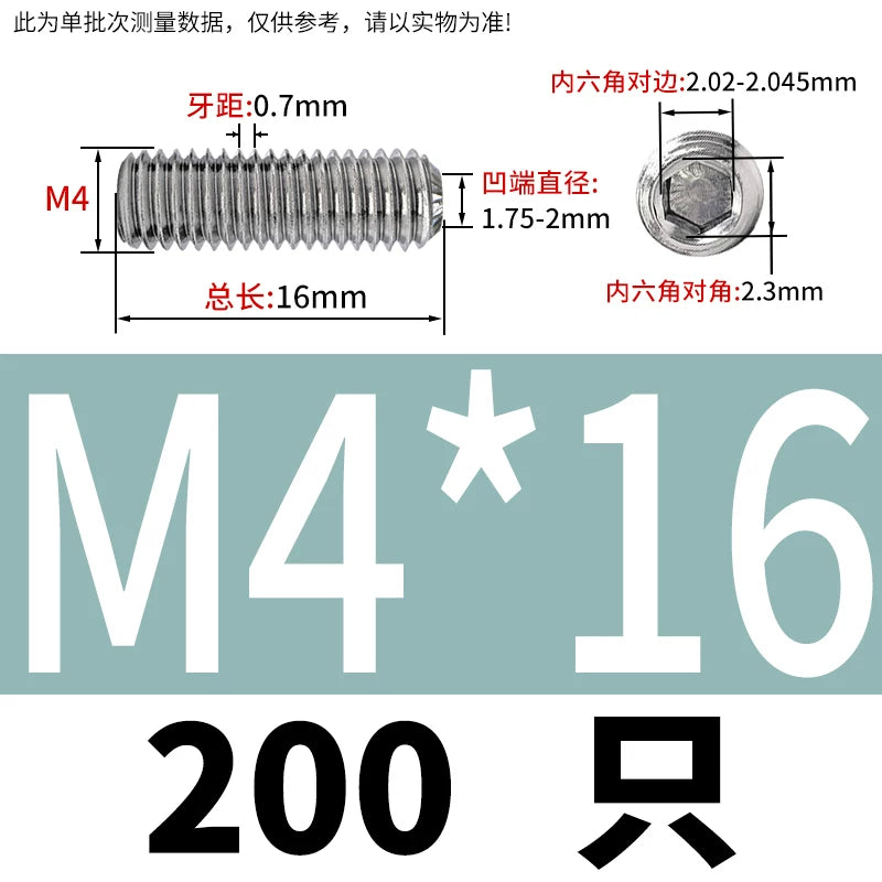 916K Headless Set Screw 304/316L Stainless Steel Hex Socket Knurled Concave End Threaded