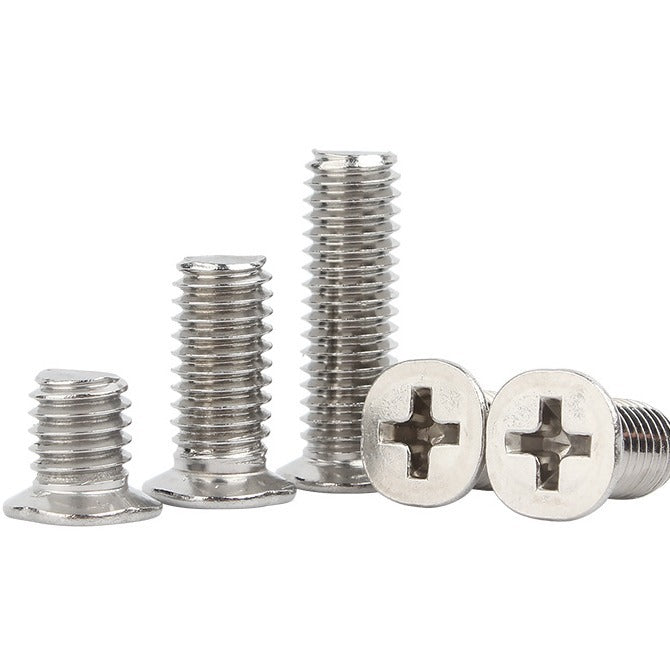 M2/M2.5/M3/M4 Carbon Steel Nickel Plated Phillips Countersunk Screws Small Flat Head for Electronics & Furniture