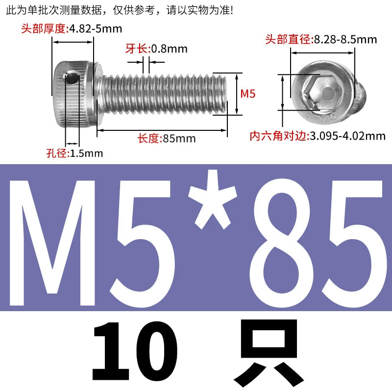 DIN912 Stainless Steel Lead Seal Screw Hex Head Side Hole Anti-Dislodge Fastener