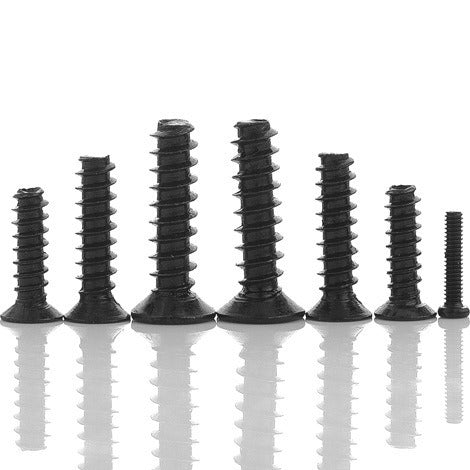Carbon Steel Black Oxide Countersunk Head Flat Tail Self-Tapping Screws for Chassis & Fan Mounting