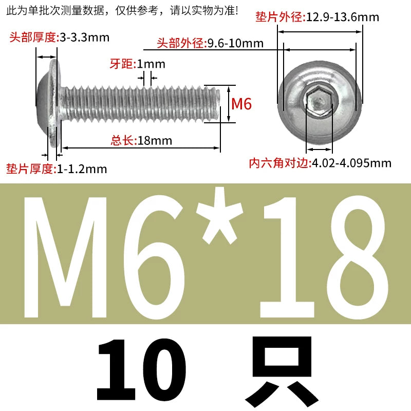 ISO7380.2  M2-M10 Hex Socket Screw 304/316 Stainless Steel Pan Head Flanged Padded Screw