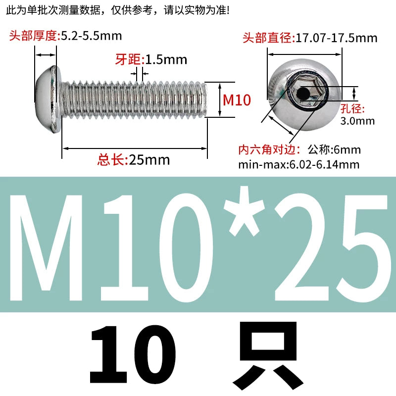 M2.5-M12 304/316 Stainless Steel Exhaust Screw Hex Socket Round Head Hollow Punching Vacuum Through Hole Threaded Screw