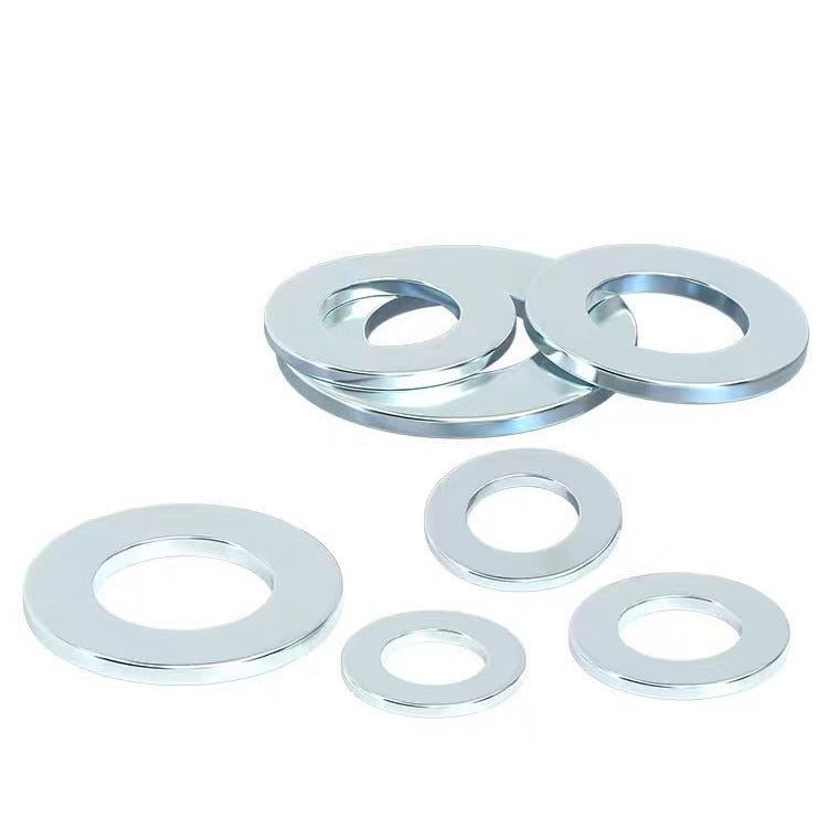 M3-M36 Carbon steel galvanized flat gasket high strength blue white zinc round meson national standard flat washer screw gasket ring  for Industrial & Construction