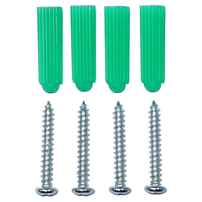 M3.5 Green Plastic Expansion Screw Pack with Self Tapping Screws & Rubber Plugs for Wall Mounting/Cabinet Installation/Shelf Fixing/DIY Home Hardware Projects