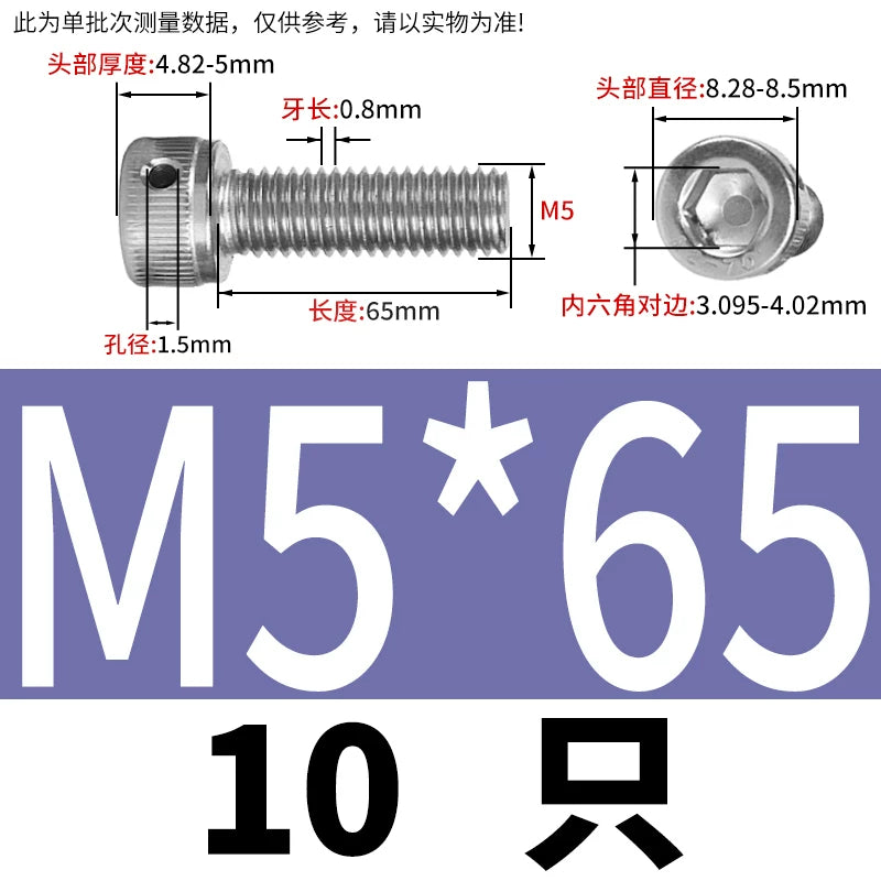 DIN912 Stainless Steel Lead Seal Screw Hex Head Side Hole Anti-Dislodge Fastener