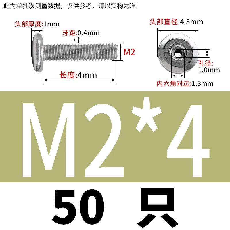 Thin Head Hex Socket Hollow Screws with Chamfered Edge, 304 Stainless Steel Vented Bolts