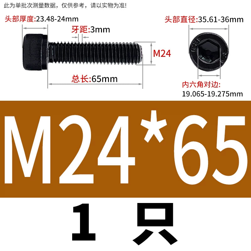 DIN912  M18-M27 Grade 12.9 Machine Screw M18-M27 Knurled Cup Head Hex Socket Full Thread Alloy Steel Fastener