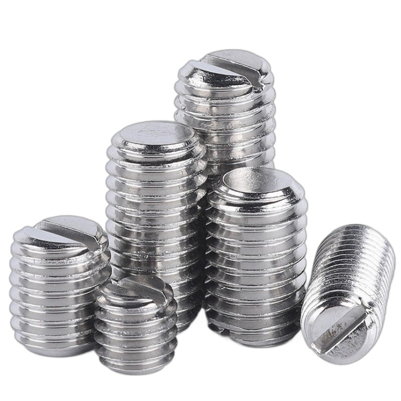 M3 M4 M6 M8 304 Stainless Steel Headless Flat-End Set Screw – Slotted for Machine Maintenance & Fastening