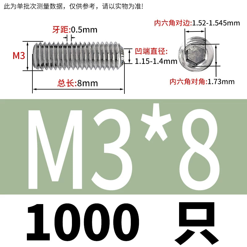 916K Headless Set Screw 304/316L Stainless Steel Hex Socket Knurled Concave End Threaded