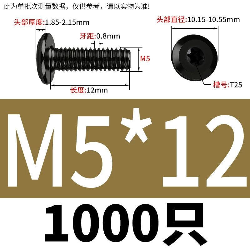 Black Torx Flat Head Furniture Screws & Sleeved Nut Set | 304 Stainless Steel | M3 M4 M5 M6 M8