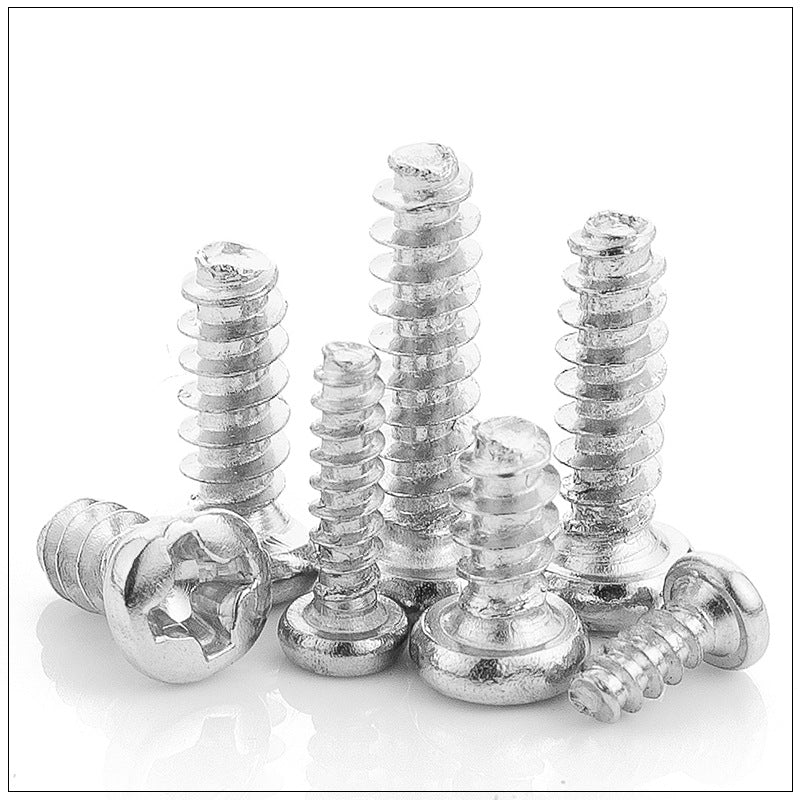 M1.2 M1.4 M1.6 Nickel Plated Phillips Pan/Round Head Flat Tail Self Tapping Screws - Small Precision Screws for Electronics & Models