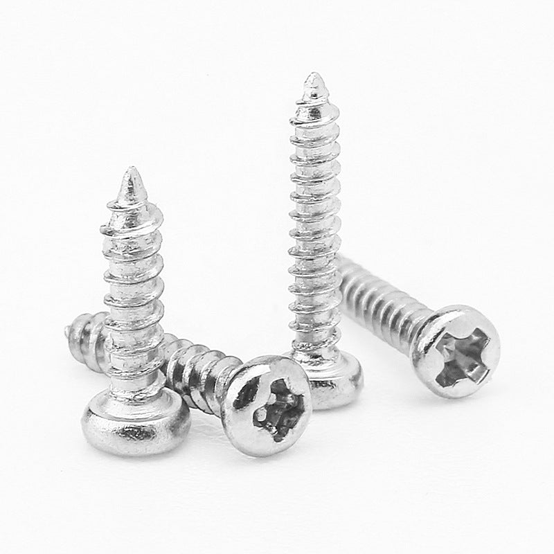 450/1100/1800PCS Nickel-plated round head self-tapping screw set Cross pan head self-tapping screw box for Furniture & Repair