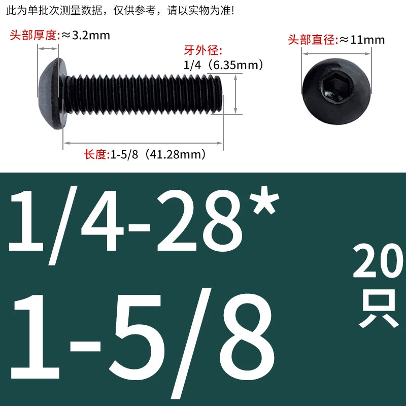 10.9 Grade UNC/UNF/BSW Screw Round Mushroom Cup Head Hex Machine Screw